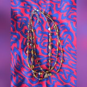 4/$20 Gold and Brown Beaded Necklace